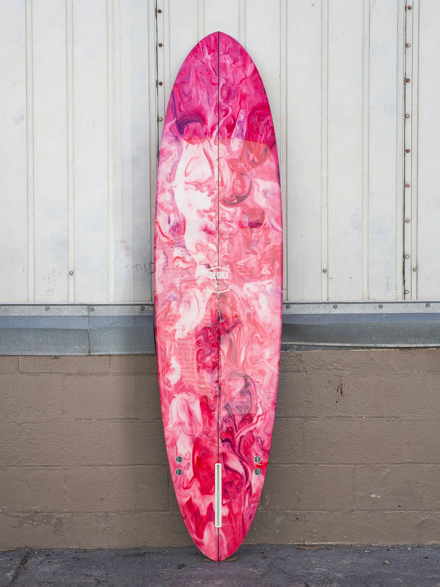 The Guild | 7'5" Cosmic Cucumber Pink Abstract Surfboard - Surf Bored