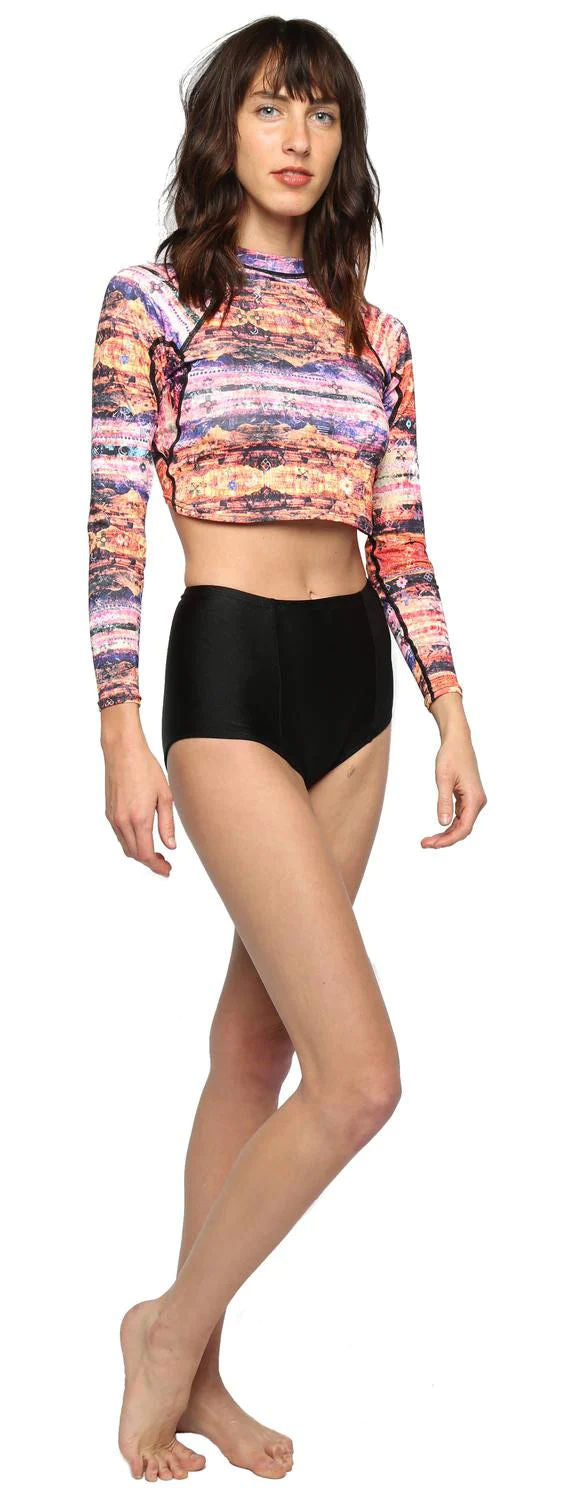 Of Earth Long Sleeved Crop Top - Surf Bored