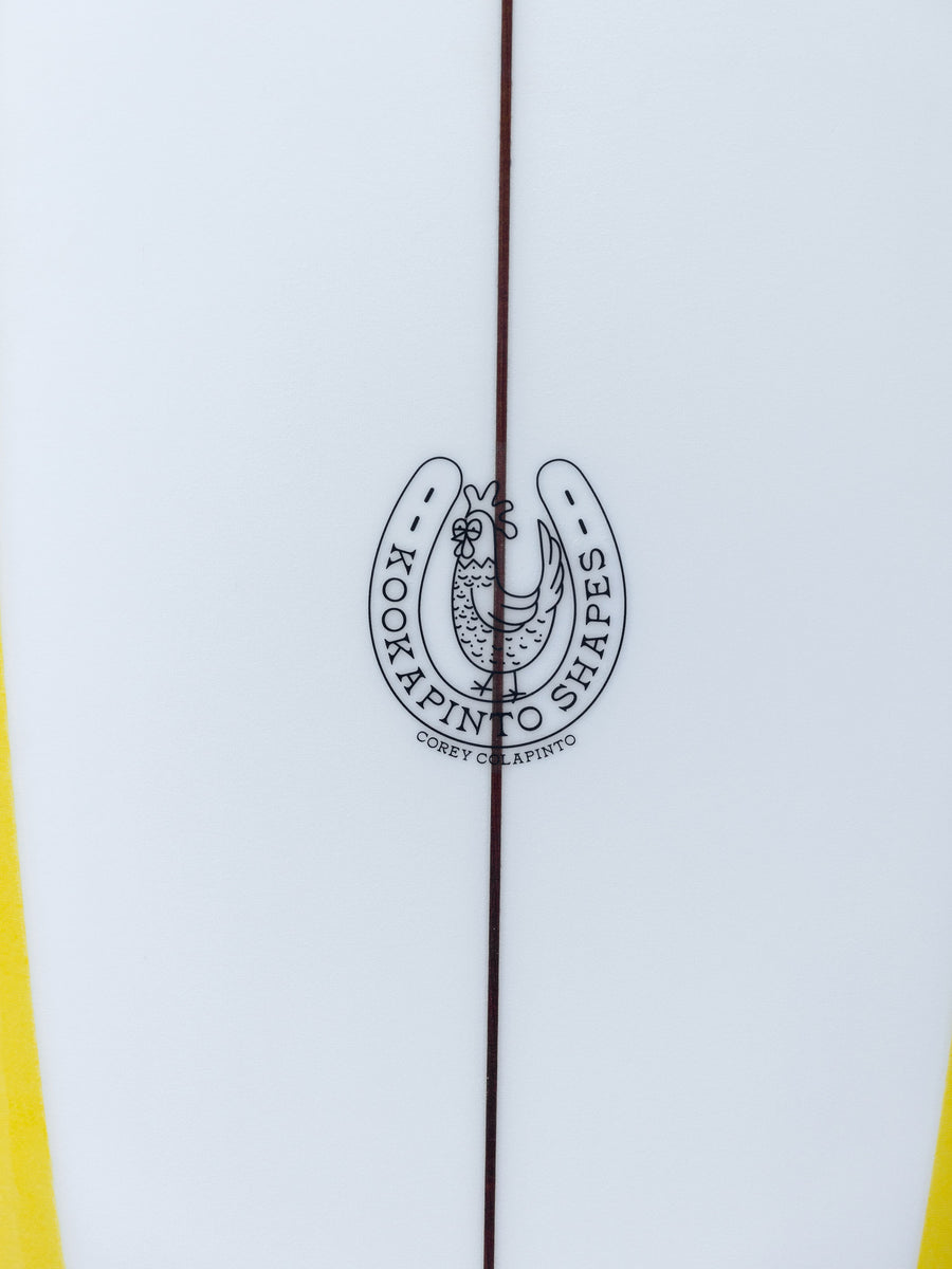 Kookapinto Shapes | 7'3" Thin Twin Yellow Bottom Tint Surfboard - Surf Bored