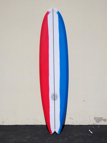 7'11" Fishy Noserider - Red White and Blue Surfboard - Surf Bored