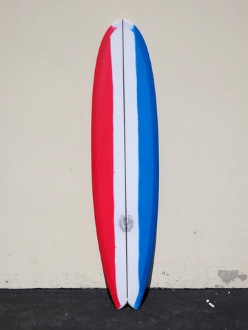 7'11" Fishy Noserider - Red White and Blue Surfboard