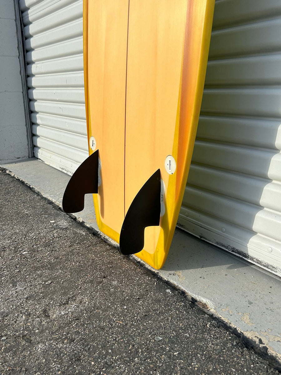 WOODIN SURFBOARDS | 5’5” HIP STICK CANTALOUPE AND KIWI SURFBOARD