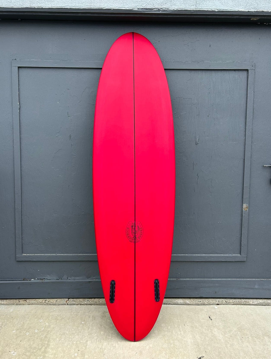 Kookapinto Shapes | 7'2" Thin Twin - Bottom Red Tint Surfboard - Surf Bored