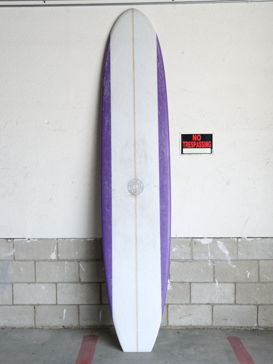 Tommy Witt Surfboards | 9’6” Tommy Witt Noserider Purple Rails Longboard (USED) - Surf Bored