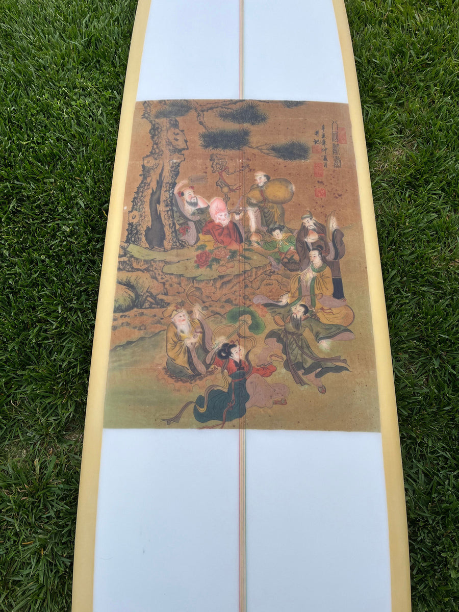 Tommy Witt Surfboards | 9'8" Noserider Model Yellow with Fabric Longboard - Surf Bored