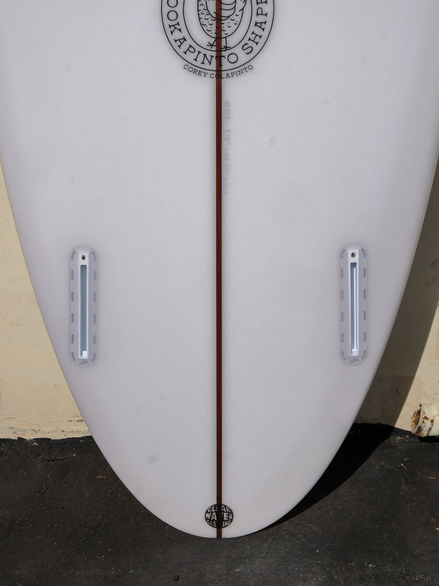 6'8" Thin Twin Clear Surfboard