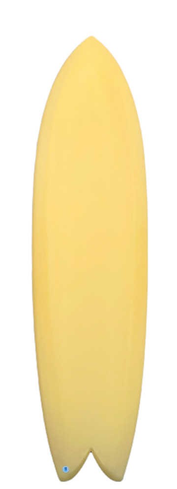 STPNK | Long Fish 6'10" Egg Shell Surfboard Top View - SurfBored
