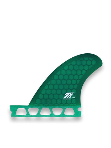 True Ames Fins True Ames | 3.25" Side Bites Futures Compatible Green Hexcore  - SurfBored