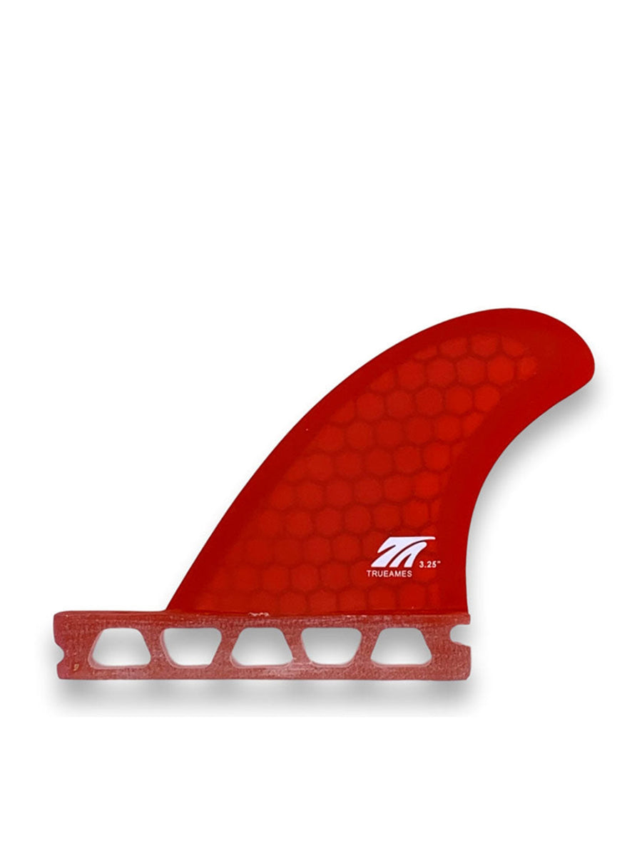 True Ames Fins True Ames | 3.25" Side Bites Futures Compatible Red Hexcore  - SurfBored