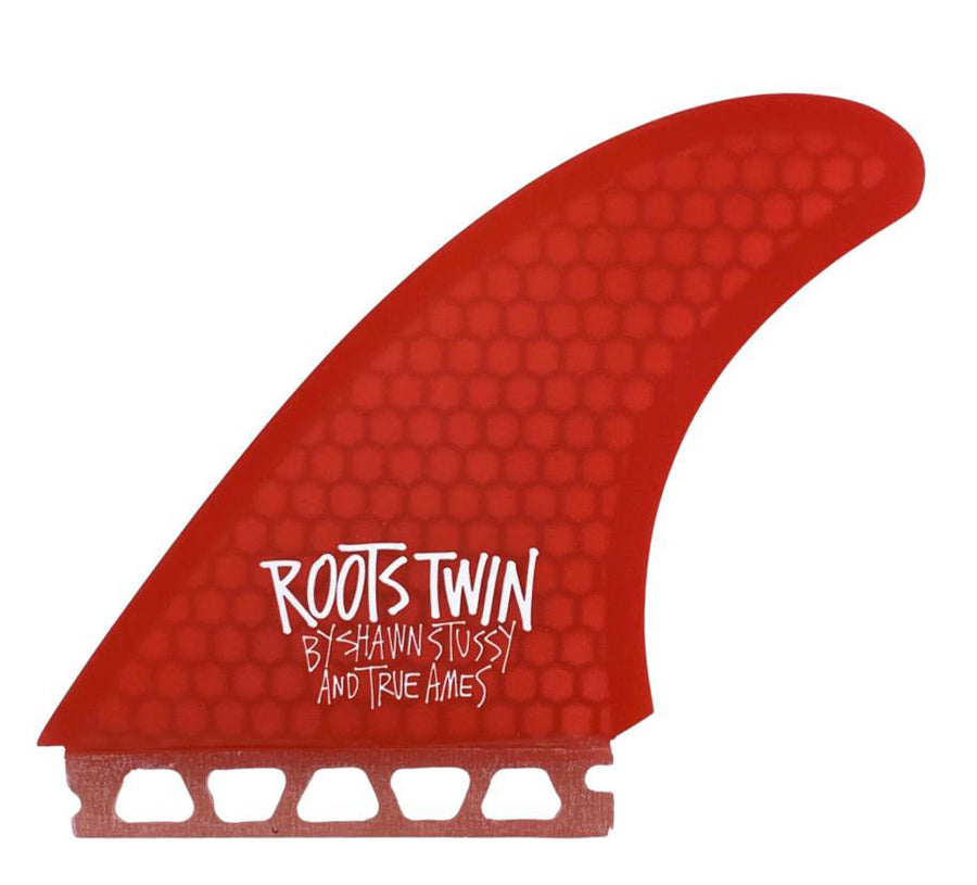 True Ames | Stussy Roots Twin Red - Futures Compatible Surfboard Fins - SurfBored