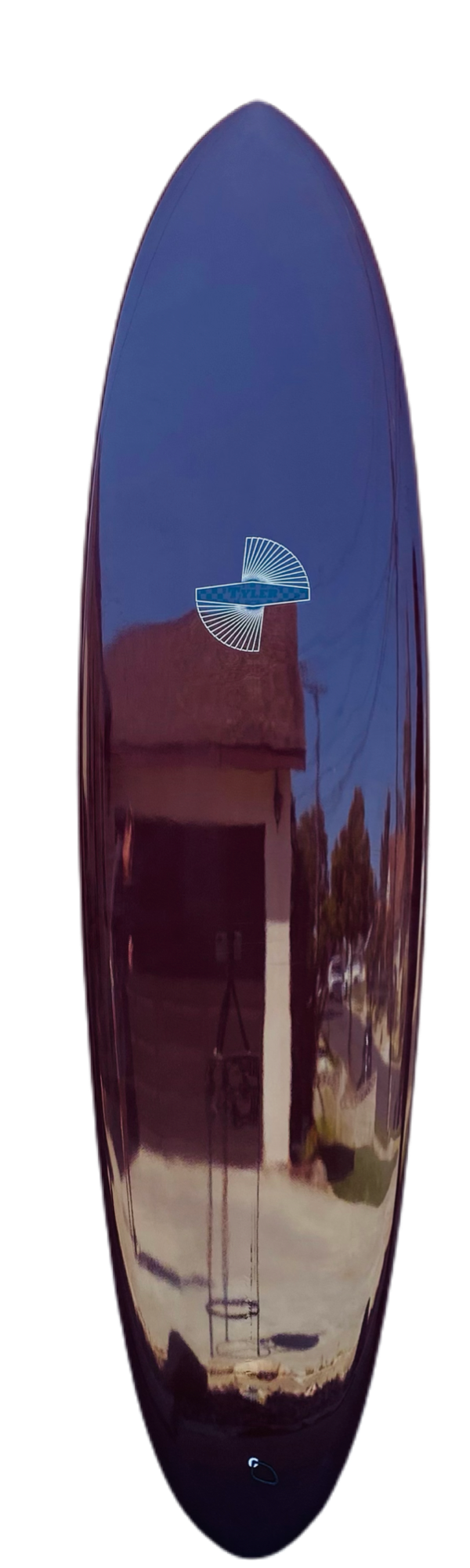 Tyler Hatzikian Hairpin 7'2 Burgundy Gloss Surfboard Top View